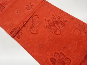 纐纈花唐草模様織出し全通洒落袋帯